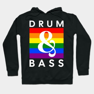 DRUM & BASS  - Rainbow Flag (dark shirt) Hoodie